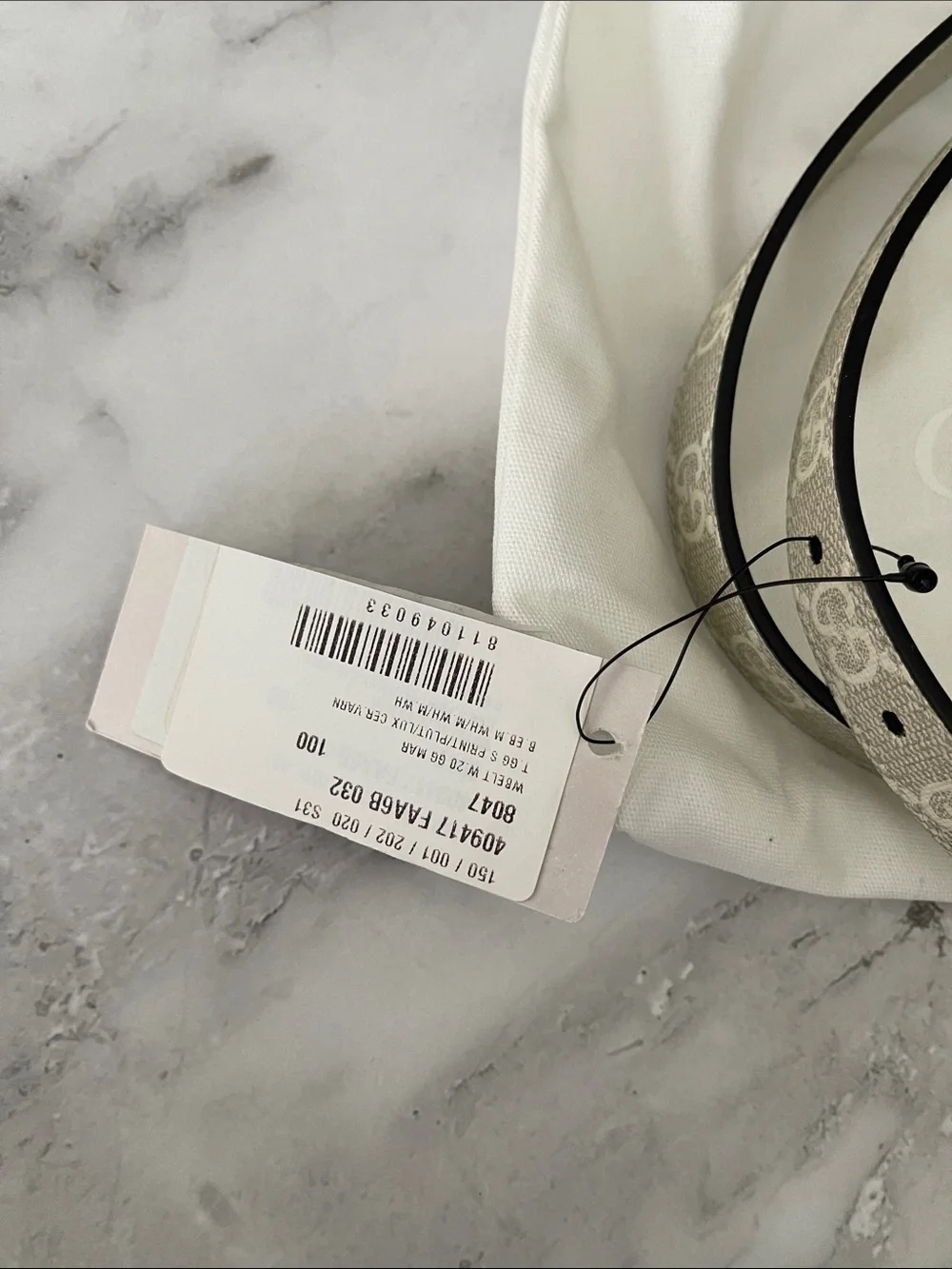 Gucci Beige GG Logo Leather Belt with Silver Double G Buckle